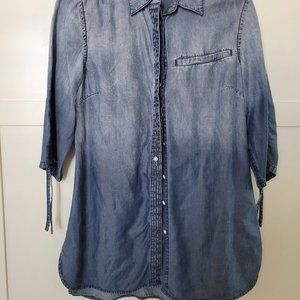 Denim look shirt.